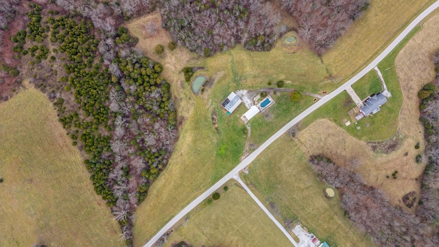 bird's eye view featuring a rural view