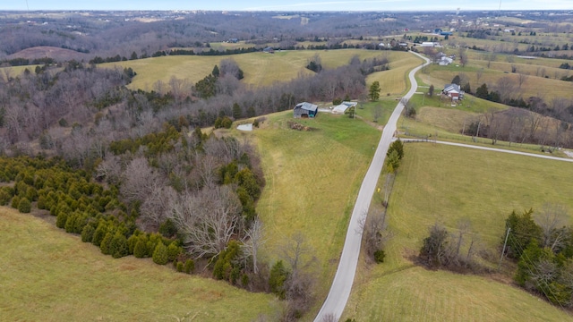 aerial view with a rural view