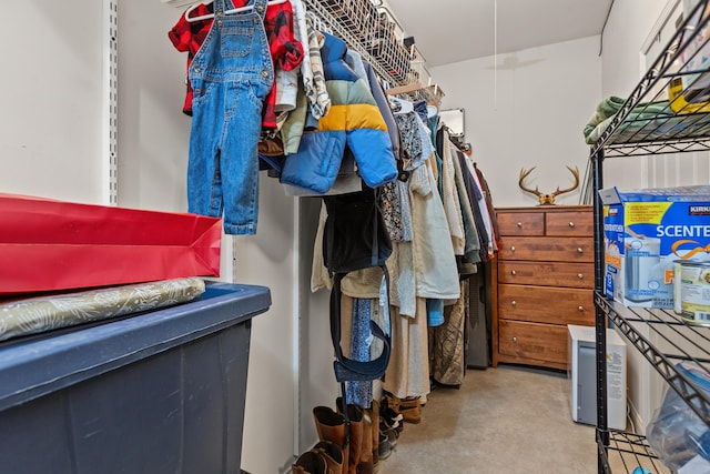 view of walk in closet