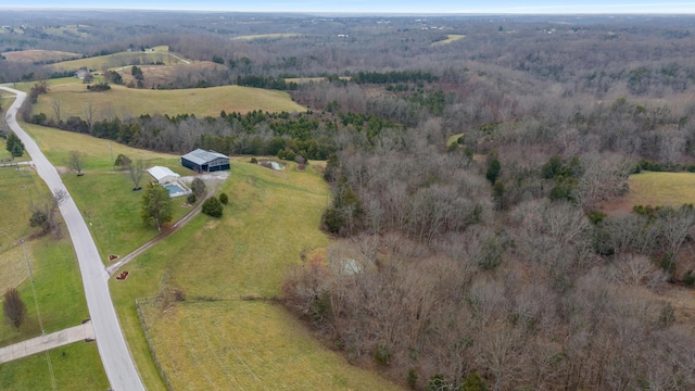 drone / aerial view featuring a rural view