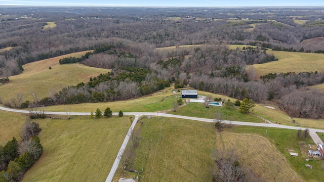 aerial view with a rural view