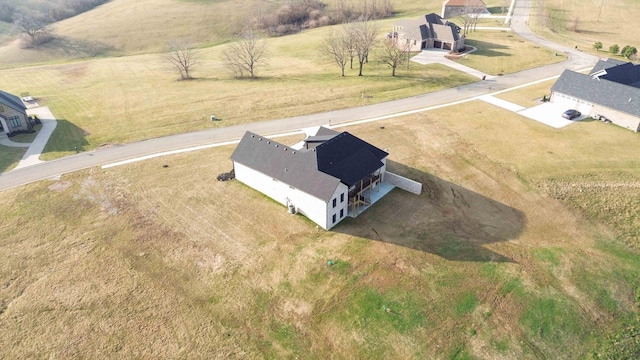 drone / aerial view with a rural view