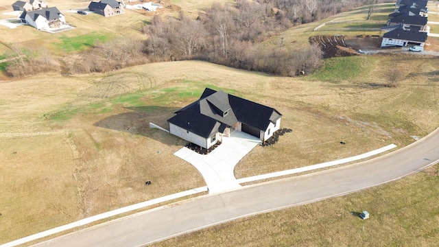 aerial view with a rural view