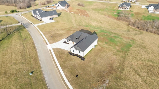 drone / aerial view with a rural view