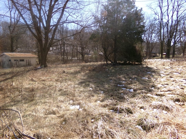 view of yard with an outbuilding