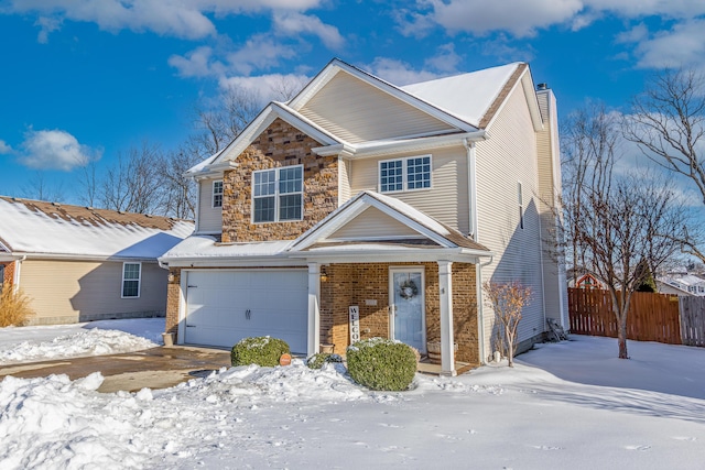 view of front of home featuring a garage