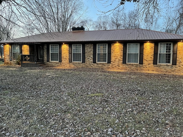 view of single story home