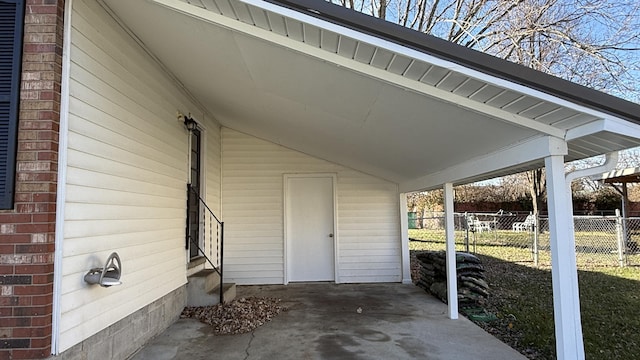 view of patio with a carport