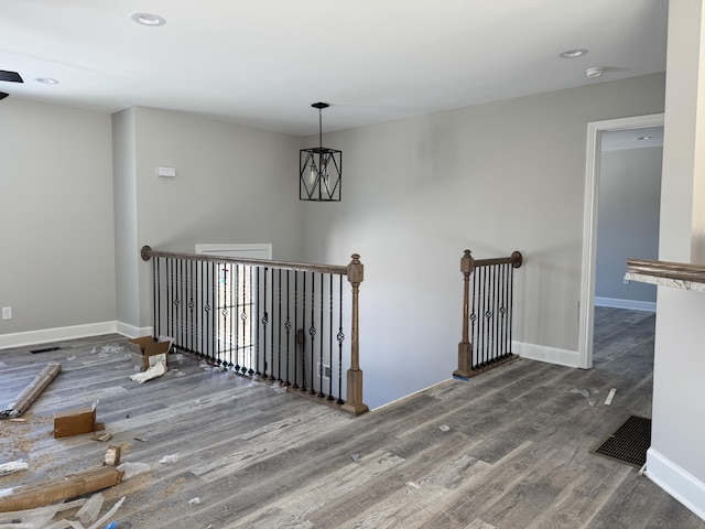 hall featuring dark hardwood / wood-style flooring