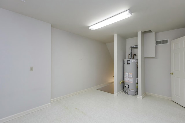 basement with gas water heater