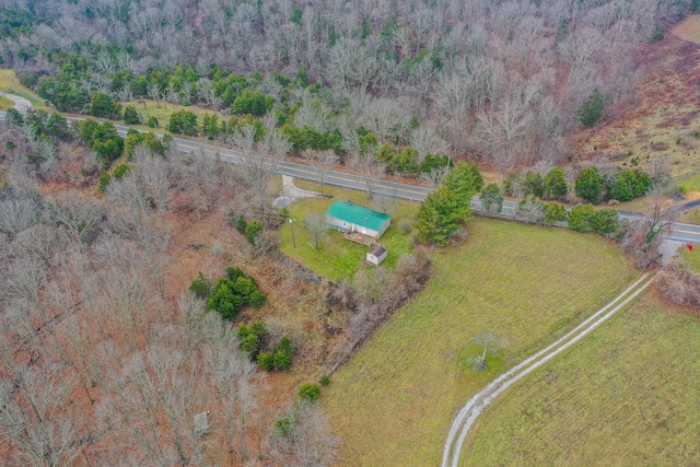 drone / aerial view with a rural view