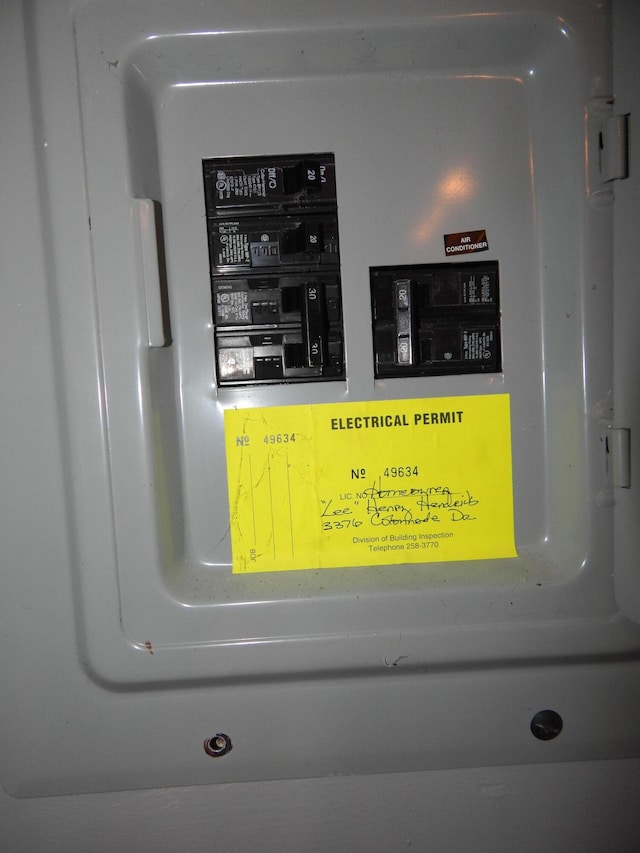 interior details featuring electric panel