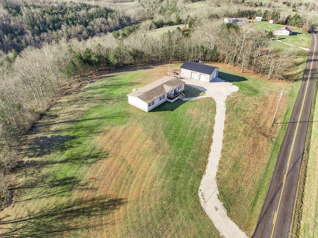 drone / aerial view featuring a rural view