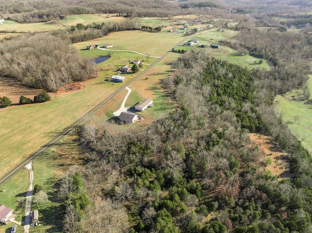 drone / aerial view featuring a rural view