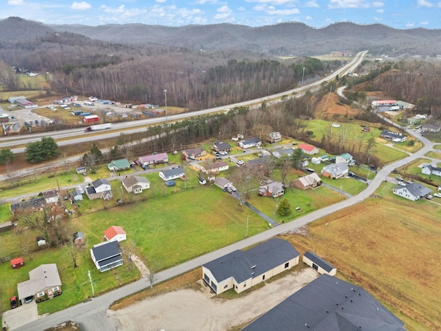 bird's eye view featuring a mountain view