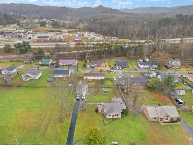 aerial view featuring a mountain view