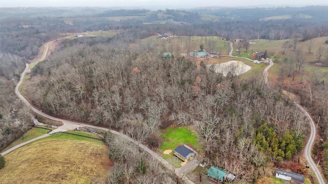 bird's eye view with a rural view