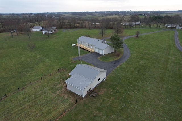 aerial view with a rural view