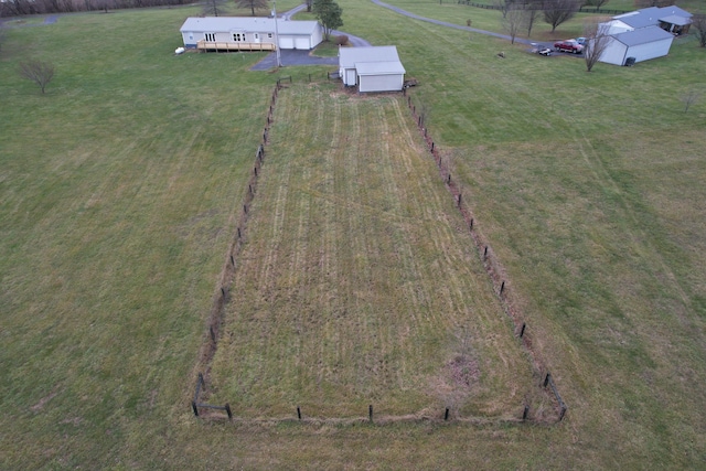 aerial view featuring a rural view