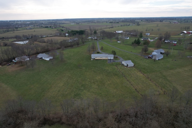 drone / aerial view with a rural view