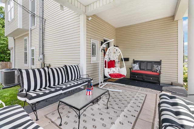 424 S 4th St, Danville, KY 40422 - view of patio / terrace featuring central AC unit and an outdoor living space