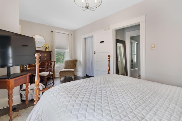 424 S 4th St, Danville, KY 40422 - bedroom with a chandelier and wood finished floors