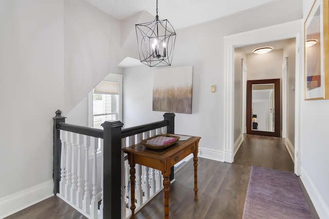 424 S 4th St, Danville, KY 40422 - stairs featuring a chandelier, wood finished floors, and baseboards