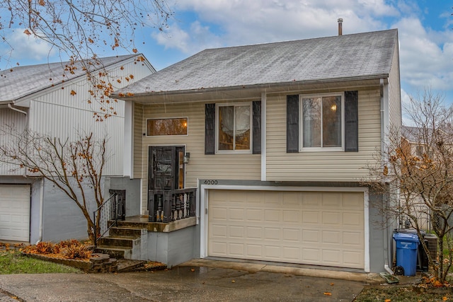 view of front of house with a garage