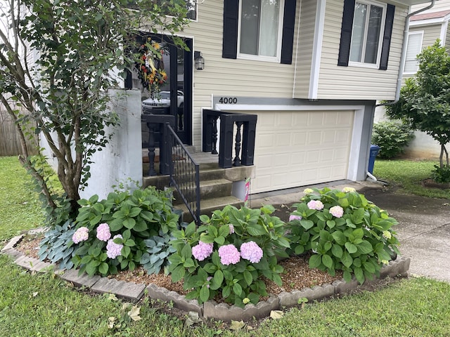 property entrance featuring a garage