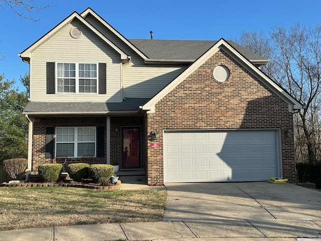 front of property featuring a garage