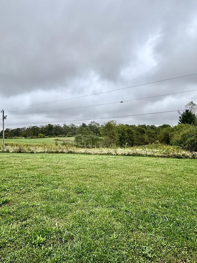 view of yard with a rural view