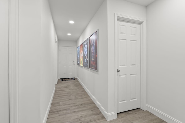 hall featuring light hardwood / wood-style floors