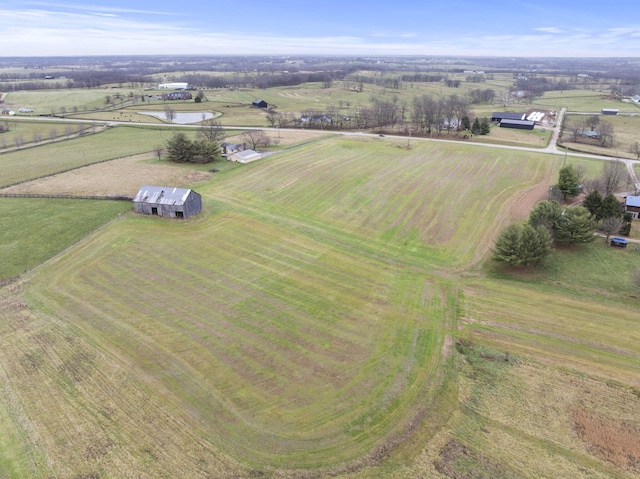 drone / aerial view featuring a rural view