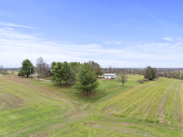 aerial view featuring a rural view