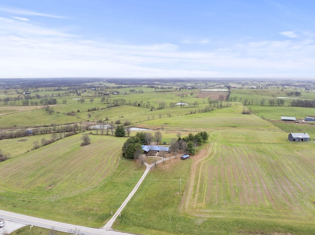 aerial view featuring a rural view