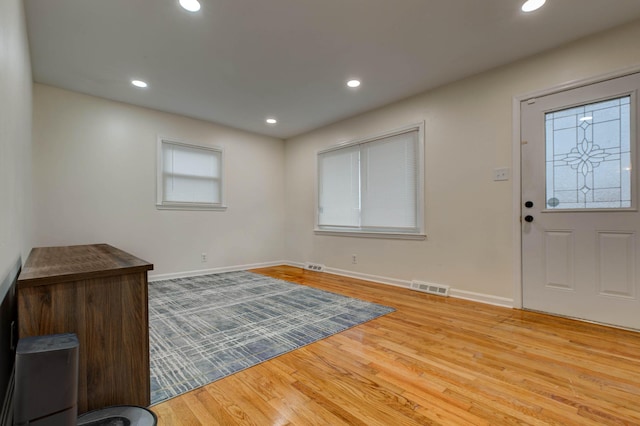 foyer featuring hardwood / wood-style floors