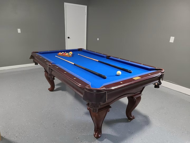 recreation room featuring billiards