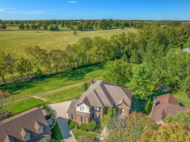 aerial view with a rural view