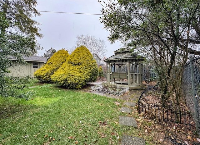 view of yard featuring a gazebo