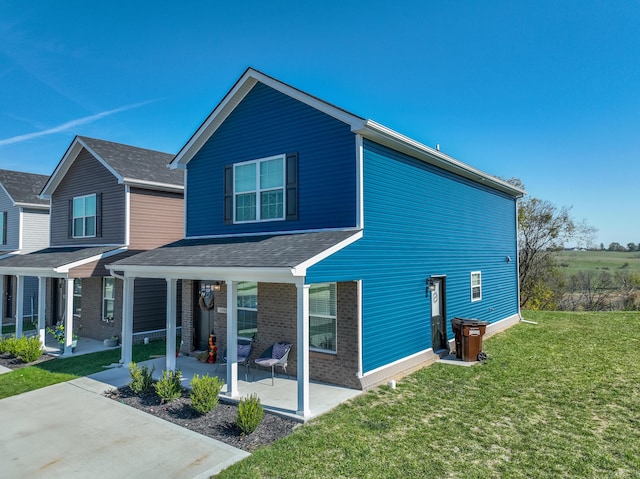 exterior space with a lawn