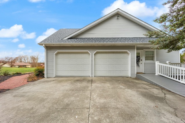 exterior space featuring a garage