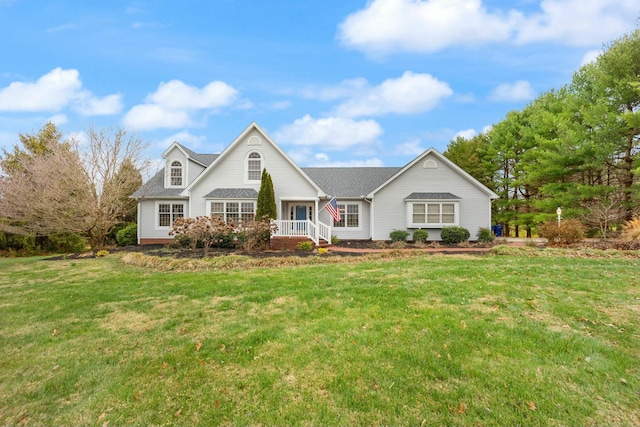 view of front of home with a front yard