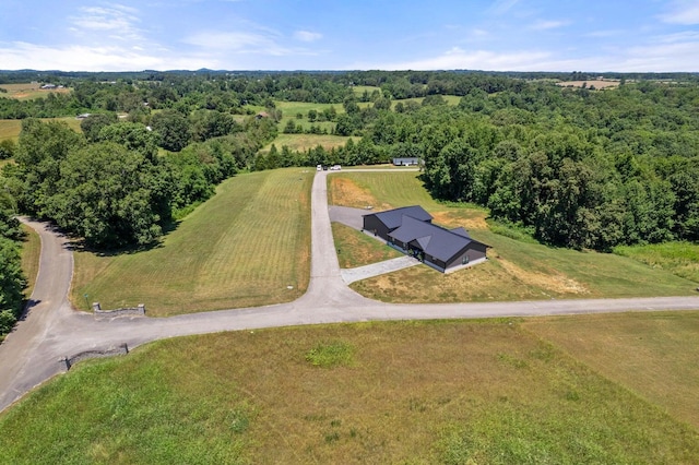 drone / aerial view with a rural view