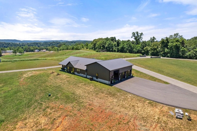 bird's eye view with a rural view