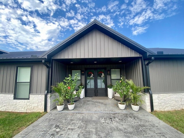 view of front of house with french doors