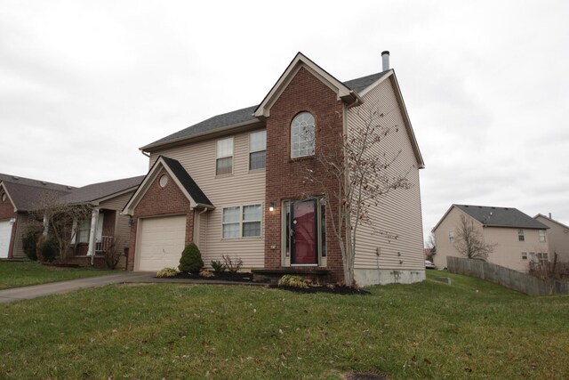 view of front of property featuring a front yard