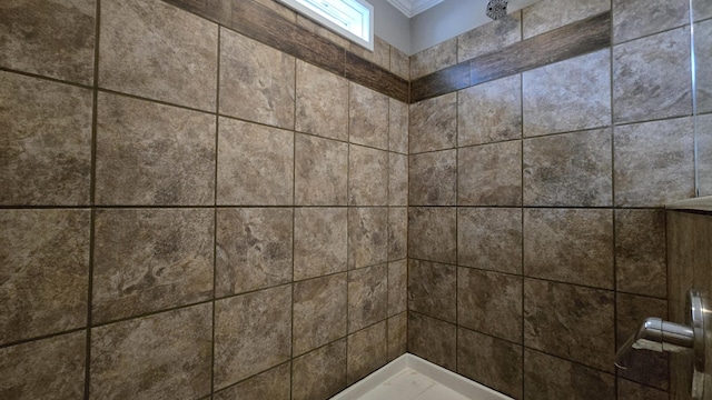 interior details with tiled shower