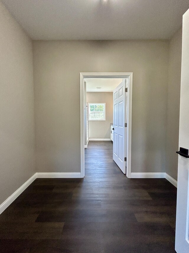 empty room featuring dark hardwood / wood-style floors