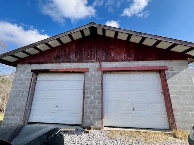 view of garage