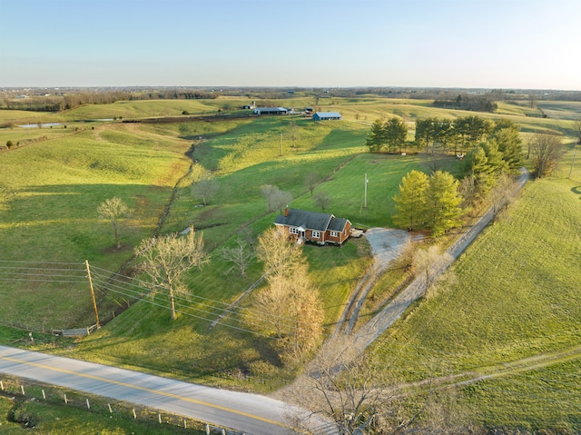 bird's eye view with a rural view